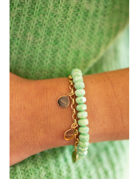 Bracelet chaîne maille et 1 à 10 médailles dorées gravées - Comptoir Doré