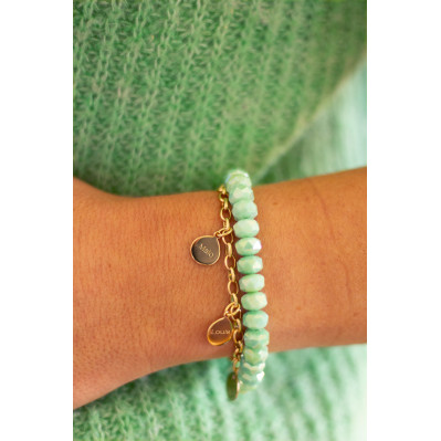 Bracelet Coco Menthe Verte médaille miraculeuse - perles collier de bonbons - Comptoir Doré 2