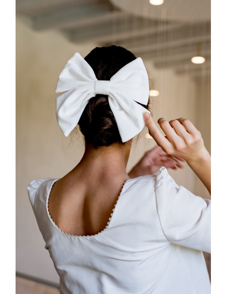 Nœud Scarlett Blanc - Bellemond - Comptoir Doré