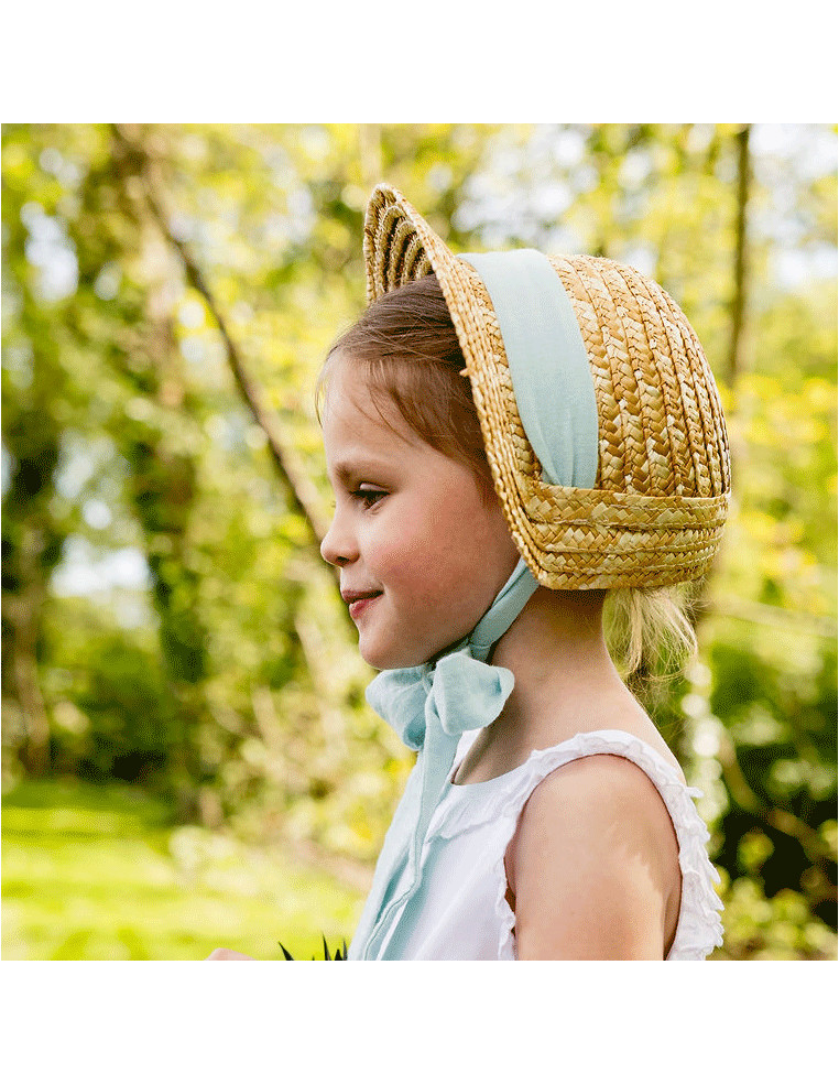 Chapeau de paille Capucine Vert Menthe - Bellemond - Comptoir Doré