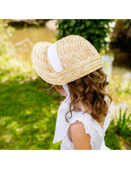 Chapeau de paille Capucine Blanc - Bellemond - Comptoir Doré