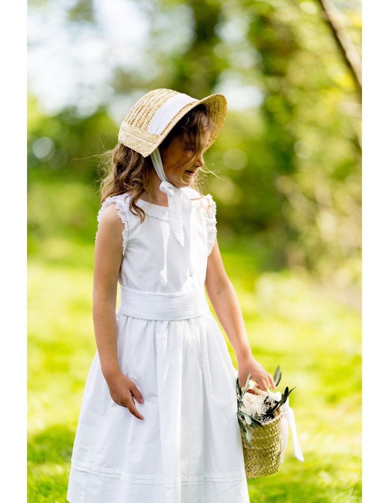 Chapeau de paille Capucine Blanc - Bellemond - Comptoir Doré