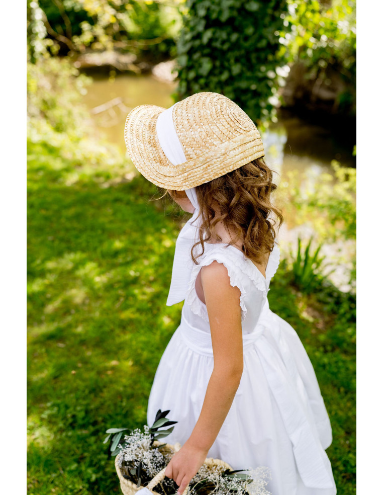 Chapeau de paille Capucine Blanc - Bellemond - Comptoir Doré
