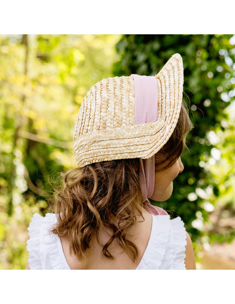 Chapeau de paille Capucine Vieux Rose - Bellemond - Comptoir Doré
