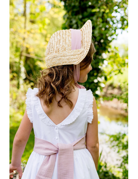 Chapeau de paille Capucine Vieux Rose - Bellemond - Comptoir Doré
