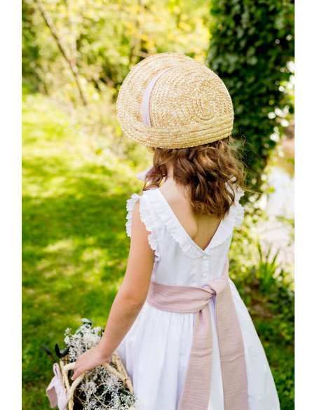Chapeau de paille Capucine Vieux Rose - Bellemond - Comptoir Doré