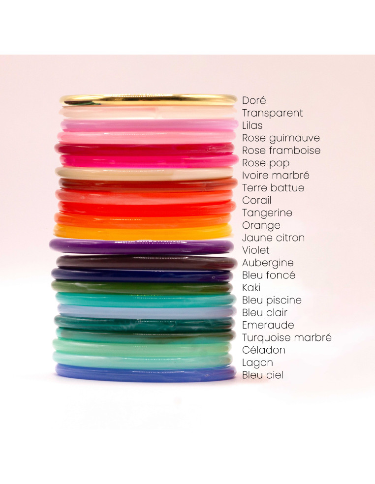 Bracelets joncs colorés - COCKTAIL - MIX & MATCH - Comptoir Doré