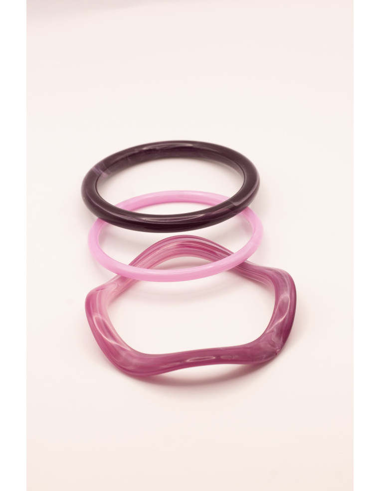 Bracelets joncs colorés (x3) - Mûre - Comptoir Doré