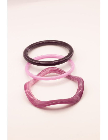 Bracelets joncs colorés (x3) - Mûre - Comptoir Doré