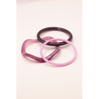 Bracelets joncs colorés (x3) - Mûre - Comptoir Doré 2
