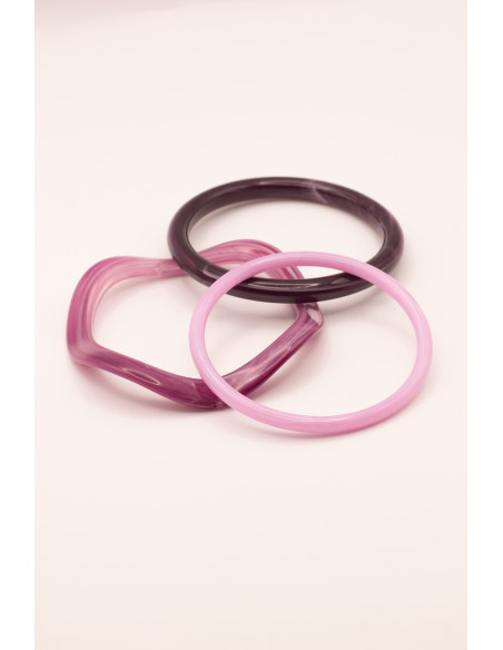 Bracelets joncs colorés (x3) - Mûre - Comptoir Doré