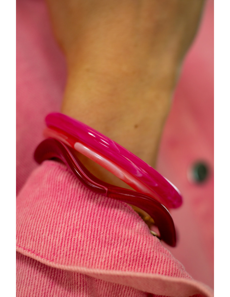 Bracelets joncs colorés (x3) - Cerise - Comptoir Doré