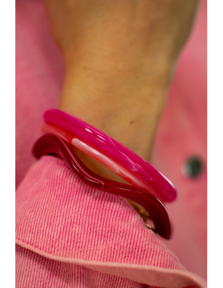 Bracelets joncs colorés (x3) - Cerise - Comptoir Doré