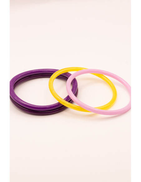 Bracelets joncs colorés (x4) - Podium - Comptoir Doré
