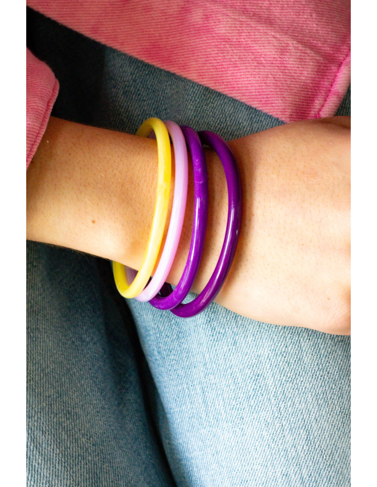 Bracelets joncs colorés (x4) - Podium - Comptoir Doré