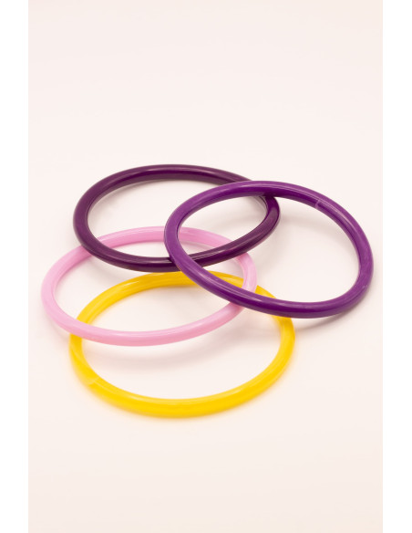 Bracelets joncs colorés (x4) - Podium - Comptoir Doré