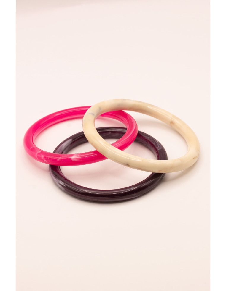 Bracelets joncs épais colorés (x3) - Lola - Comptoir Doré