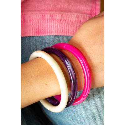 Bracelets joncs épais colorés (x3) - Lola - Comptoir Doré 2