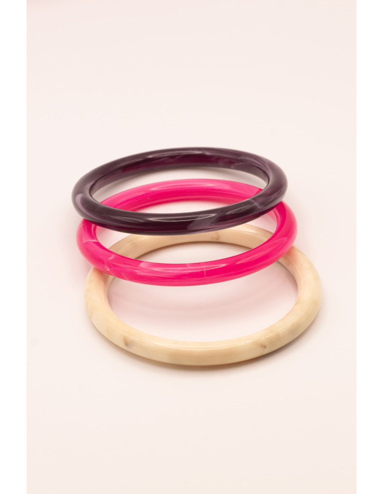 Bracelets joncs épais colorés (x3) - Lola - Comptoir Doré