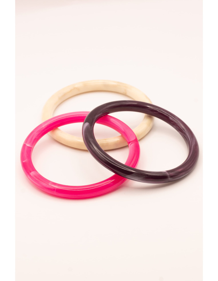 Bracelets joncs épais colorés (x3) - Lola - Comptoir Doré