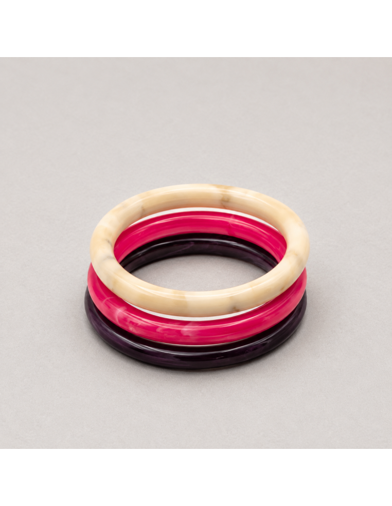 Bracelets joncs épais colorés (x3) - Lola - Comptoir Doré