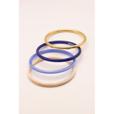 Bracelets joncs colorés et doré (x4) - Océane - Comptoir Doré 2