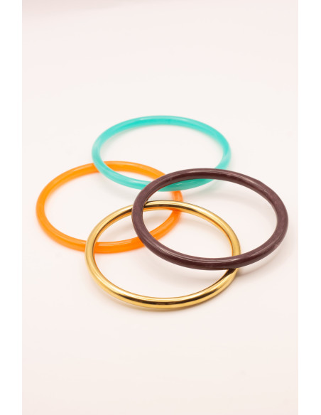 Bracelets joncs colorés (x4) - Sunset - Comptoir Doré