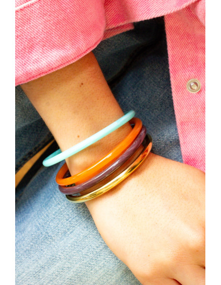 Bracelets joncs colorés (x4) - Sunset - Comptoir Doré