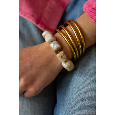Bracelet Macadamia Beige - Comptoir Doré 2