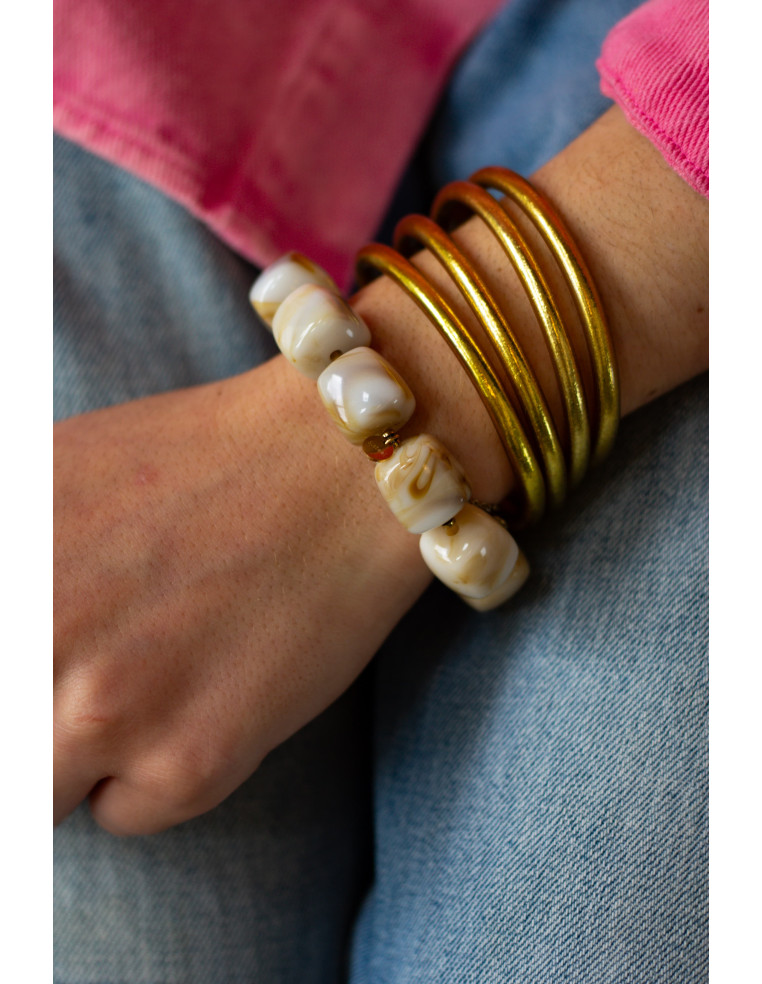 Bracelet Macadamia Beige - Comptoir Doré
