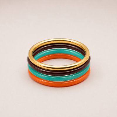 Bracelets joncs colorés (x4) - Sunset - Comptoir Doré