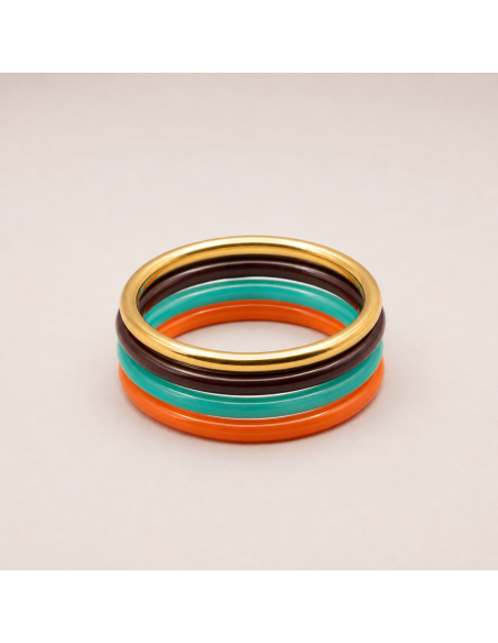 Bracelets joncs colorés (x4) - Sunset - Comptoir Doré