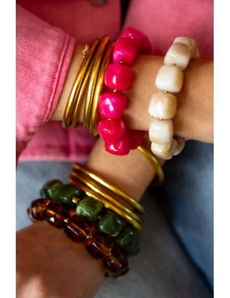 Bracelet Macadamia Ambre - Comptoir Doré