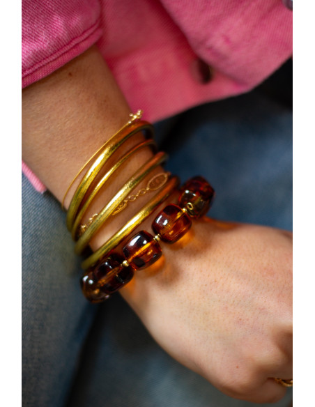 Bracelet Macadamia Ambre - Comptoir Doré