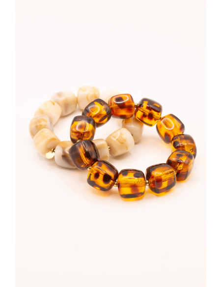 Bracelet Macadamia Ambre - Comptoir Doré