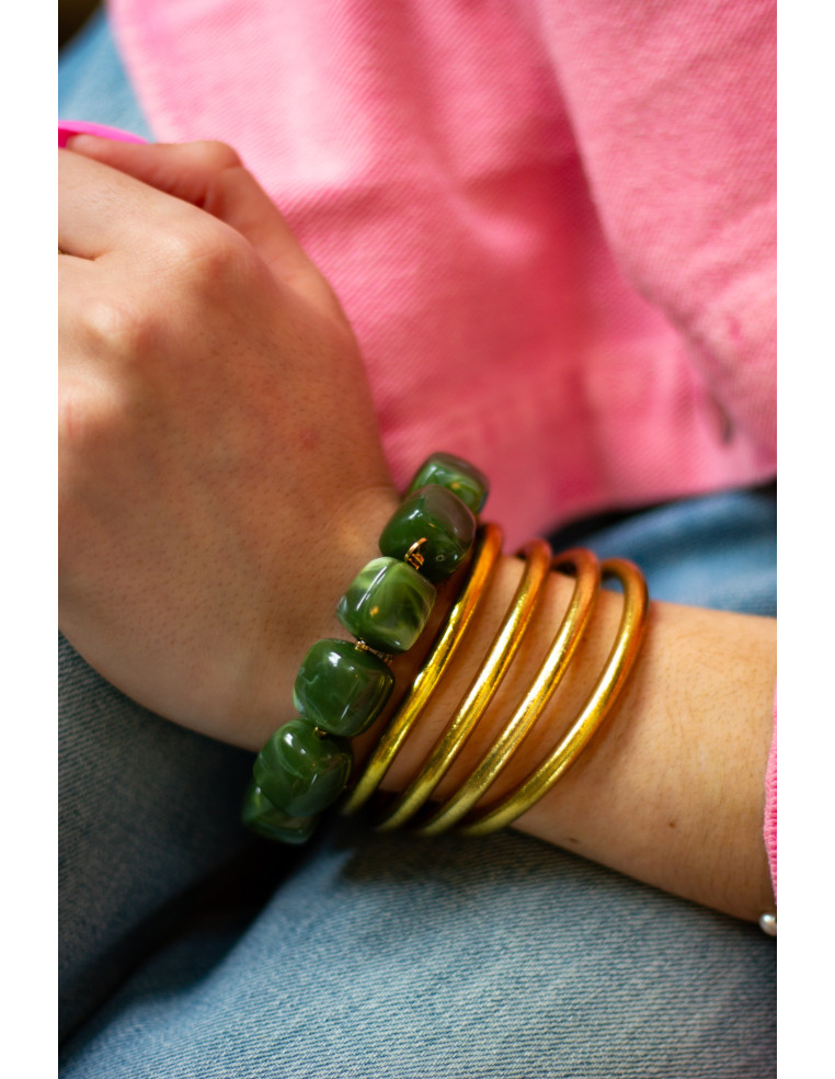 Bracelet Macadamia Vert - Comptoir Doré