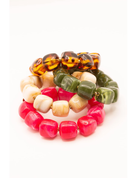 Bracelet Macadamia Fushia - Comptoir Doré