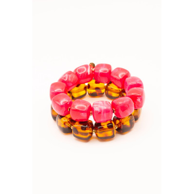 Bracelet Macadamia Fushia - Comptoir Doré 2