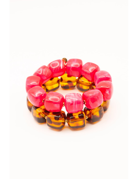 Bracelet Macadamia Fushia - Comptoir Doré