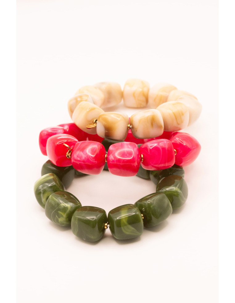 Bracelet Macadamia Fushia - Comptoir Doré