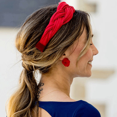 Boucles d'oreilles hortensia rouge - Bellemond - Comptoir Doré