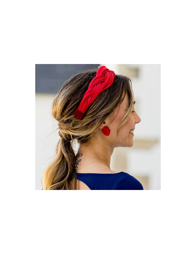 Boucles d'oreilles hortensia rouge - Bellemond - Comptoir Doré