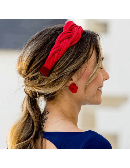 Boucles d'oreilles hortensia rouge - Bellemond - Comptoir Doré