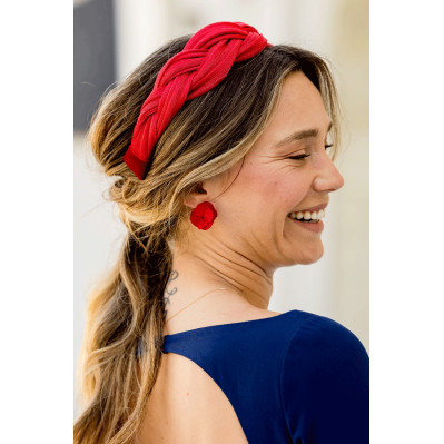 Boucles d'oreilles hortensia rouge - Bellemond - Comptoir Doré 2