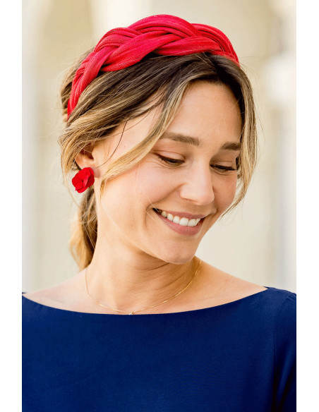 Boucles d'oreilles hortensia rouge - Bellemond - Comptoir Doré