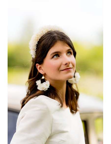 Boucles d'oreilles Liv hortensias stabilisées - Bellemond - Comptoir Doré