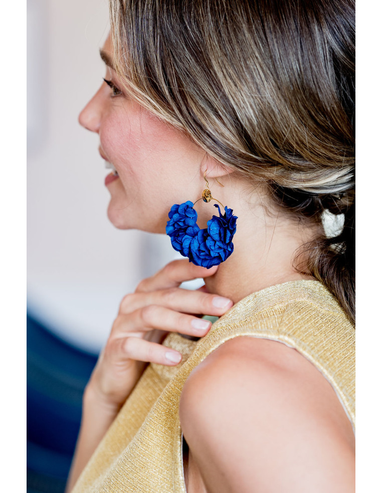 Boucles d'oreilles Liv hortensias stabilisées - Bellemond - Comptoir Doré