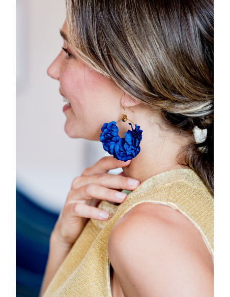 Boucles d'oreilles Liv hortensias stabilisées - Bellemond - Comptoir Doré