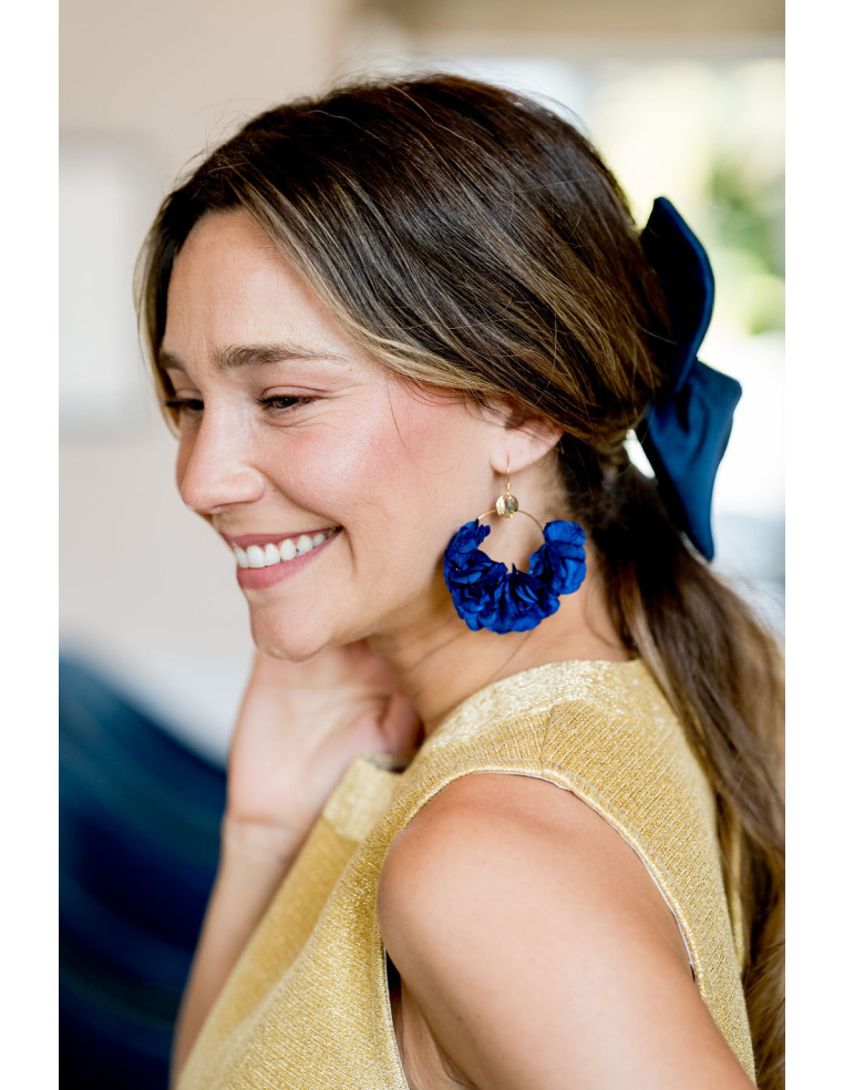 Boucles d'oreilles Liv hortensias stabilisées - Bellemond - Comptoir Doré