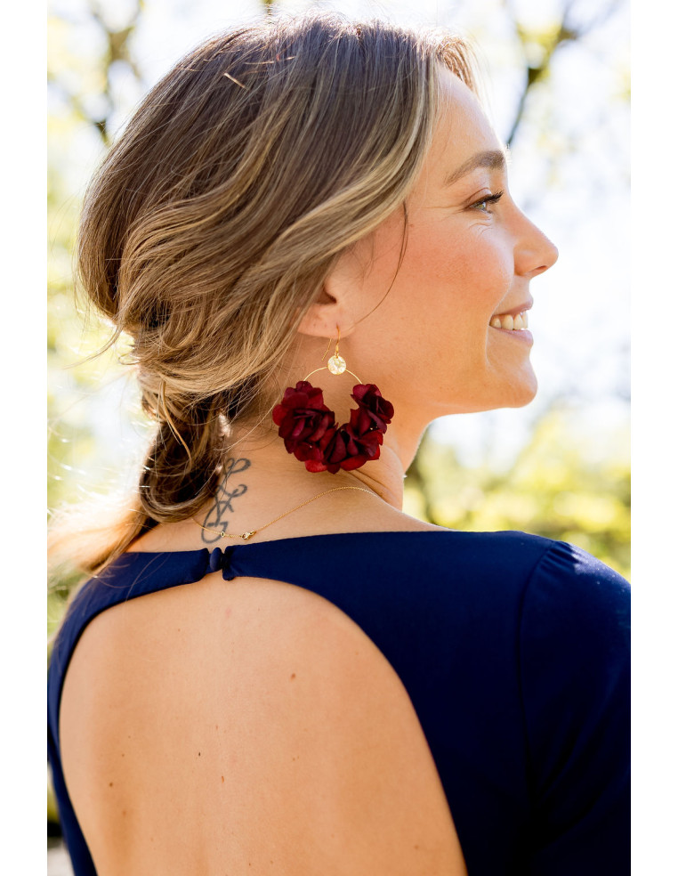 Boucles d'oreilles Liv hortensias stabilisées - Bellemond - Comptoir Doré